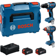 BOSCH Kit 2 scule 18V GDX18V-285 + GSR 18V-65 +2x5.0Ah + GAL12V/18V-80 + Valiza L-BOXX