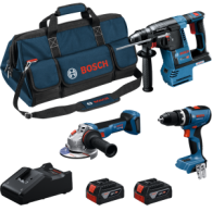BOSCH Kit 3 scule 18V GBH 18V-26 + GSB 18V-65 + GWS 18V-11 S + 2x5.0Ah + GAL18V-40 + Geanta textil