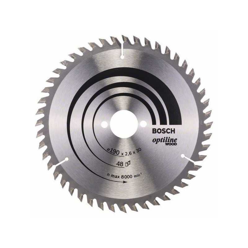 Bosch Panza ferastrau circular Optiline Wood, 190x30x2.6mm, 48T