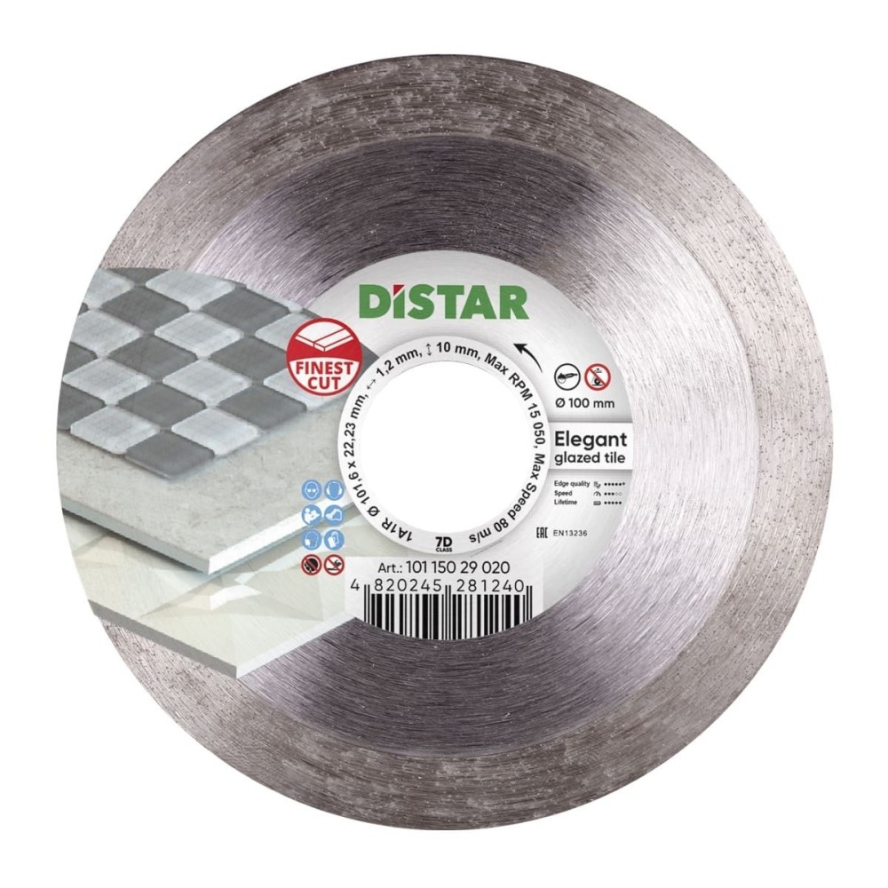 Disc diamantat DiStar Elegant ultra-fin pt. Gresie portelanata, placi glazurate - 101.6x22.23 (mm) Super Premium - DiStar-101150