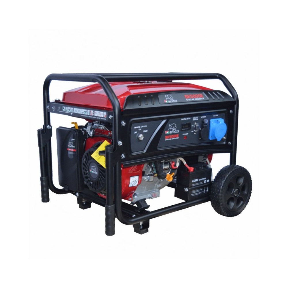 RS SK5000E Generator BISONTE max.4,8kW 230V, rezerv.25L, roti si manere incl, dem. electric., EAN CODE 7403284155054