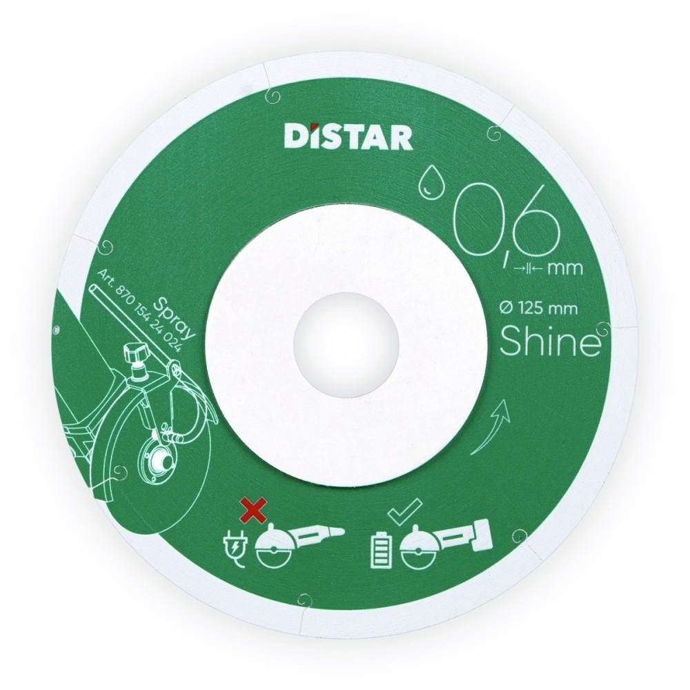 Disc diamantat DiStar Shine ultra-subtire (0.6mm) pt. Gresie portelanata, placi ceramice - 101.6x22.23 (mm) Super Premium - DiSt