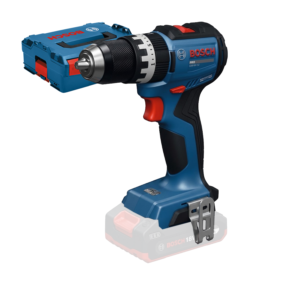 BOSCH GSB18V-52 (SOLO) Masina de gaurit cu percutie brushless Li-Ion, 70Nm + Valiza L-BOXX, fara acumulator si incarcator in set