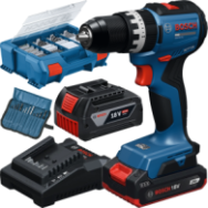 BOSCH GSB18V-52 Masina de gaurit cu percutie brushless cu 2 acumulatori Li-Ion, unul de 2Ah si unul de 4Ah, 70Nm + Incarcator 2A