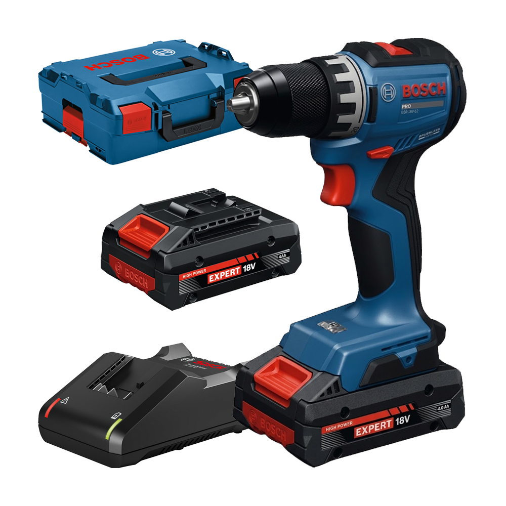BOSCH GSR18V-52 Masina de gaurit si insurubat brushless cu 2 acumulatori Li-Ion, EXPERT 4Ah, 70Nm + Incarcator 4Ah + Valiza L-BO