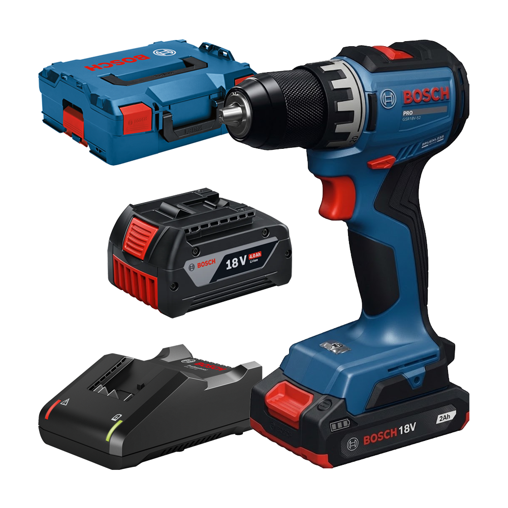 BOSCH GSR18V-52 Masina de gaurit si insurubat brushless cu 2 acumulatori Li-Ion, unul de 2Ah si unul de 4Ah, 70Nm + Incarcator 4