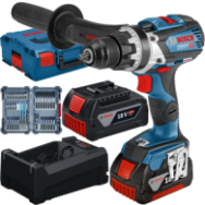 BOSCH GSR 18V-110 C Masina de gaurit si insurubat brushless cu 2 acumulatori Li-Ion, 5Ah, 110Nm + Incarcator 8Ah + Set 35 acceso