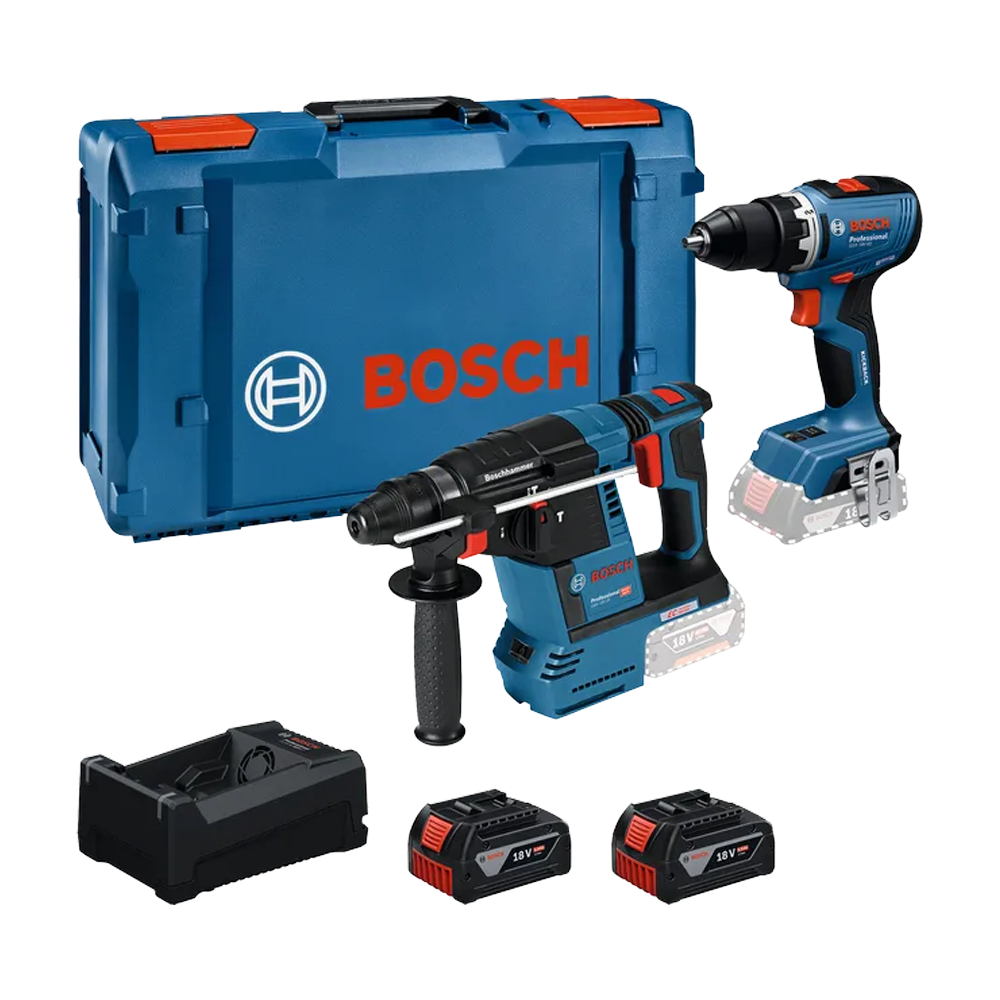 BOSCH Kit 2 scule 18V GSR 18V-65 + GBH 18V-26 (2x GBA 18V 5.0Ah; GAL 12V/18V-80; XL-BOXX)
