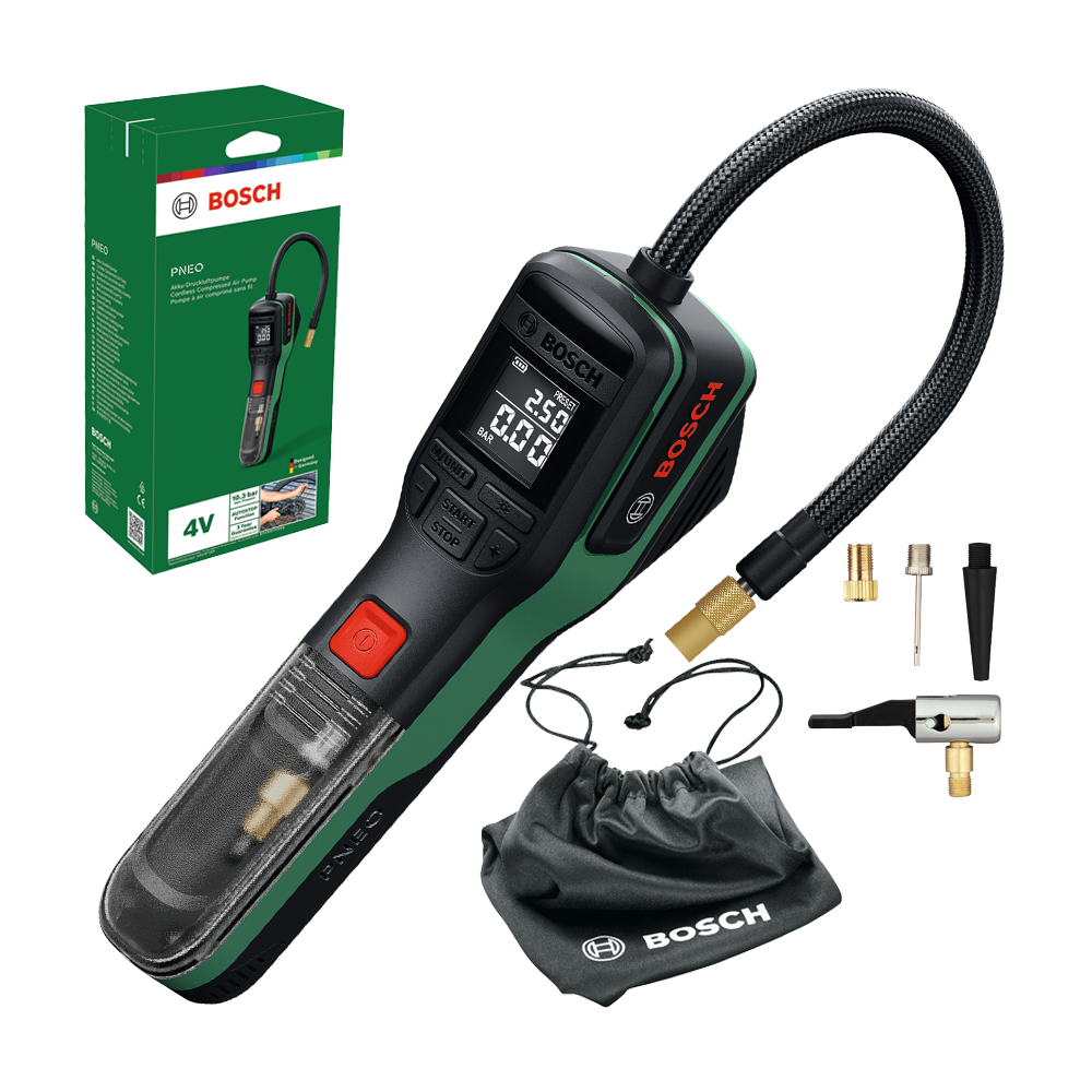 BOSCH PNEO Pompa de aer cu 1 acumulator 4V, 3Ah, 10.3 bari (cu acumulator detasabil)
