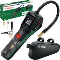 BOSCH PNEO Bike version Pompa de aer cu 1 acumulator 4V, 3Ah, 10.3 bari + Geanta pentru bicicleta (cu acumulator detasabil)