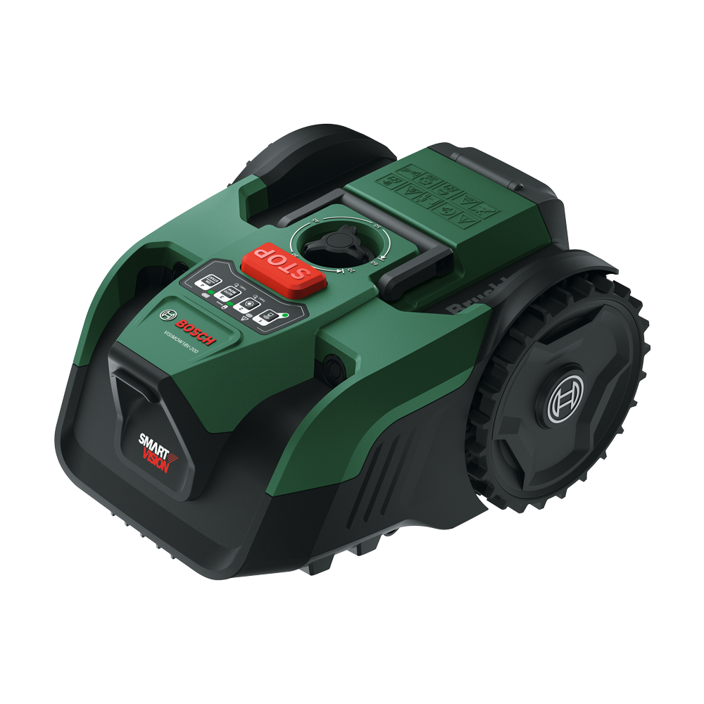 BOSCH VISIMOW18V-200 (SOLO) Robot pentru tuns gazon brushless, Li-Ion, 18V, latime 18 cm, inaltime de taiere 20-60 mm, maxim 200