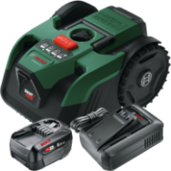 BOSCH VISIMOW18V-200 Robot pentru tuns gazon brushless, cu 1 acumulator Li-Ion, 5Ah, latime 18 cm, inaltime de taiere 20-60 mm +