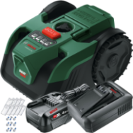 BOSCH VISIMOW18V-100 Robot pentru tuns gazon brushless, cu 1 acumulator Li-Ion, 4Ah, latime 16 cm, inaltime de taiere 20-60 mm +