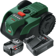 BOSCH VISIMOW18V-100 Robot pentru tuns gazon brushless, cu 1 acumulator Li-Ion, 4Ah, latime 16 cm, inaltime de taiere 20-60 mm +