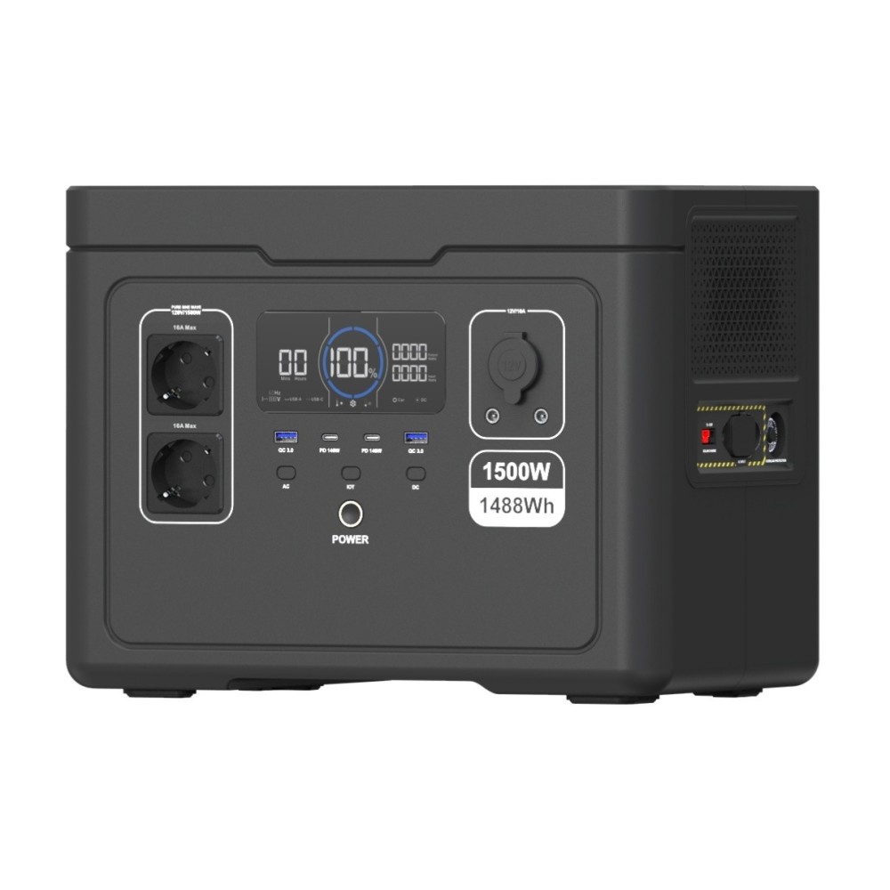 Statie acumulator portabil pentru incarcare electrica LongLife, LiFePO4, Generator Solar Power Station - 1500W, 1488Wh - CNO-PS1