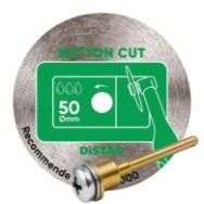 Disc diamantat ButtonCut ultra-subtire pt. mini-polizoare, pt. portelan, 50x0,8x5,8 (mm) cu ax prindere 3.2-3.0F, Premium - DiSt