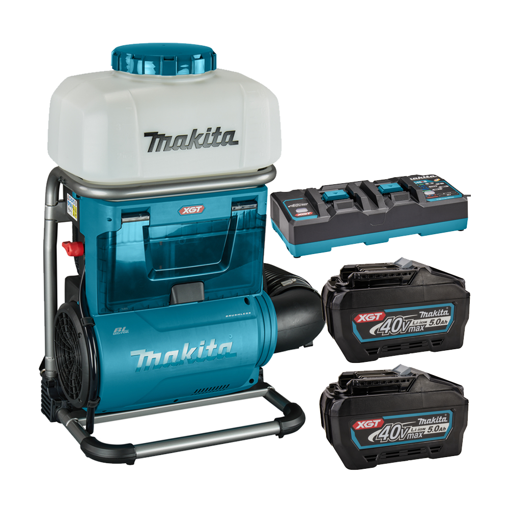 MAKITA PM001GT202 Atomizor brushless tip rucsac, Li-Ion, 40V XGT, 15 l, cu 2 acumulatori 5Ah, cu incarcator