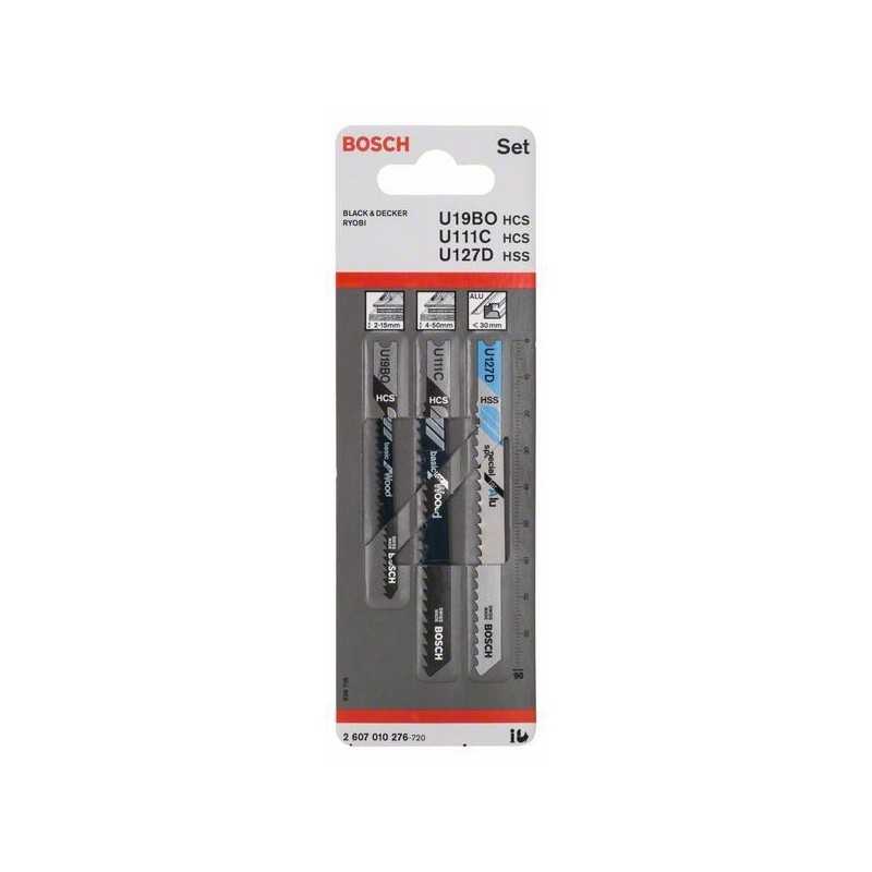 Bosch Set 3 panze U pentru lemn, aluminiu