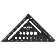 Echer triunghiular de tâmplărie, cu găuri de marcare, 180mm, TDS 18 - Sola-56160601