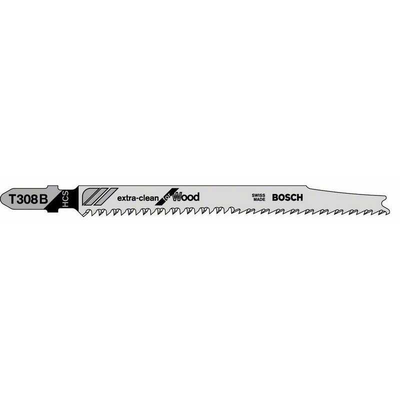 Bosch Set 5 panze ferastrau vertical T 308 B Extraclean for Wood, 117x50mm