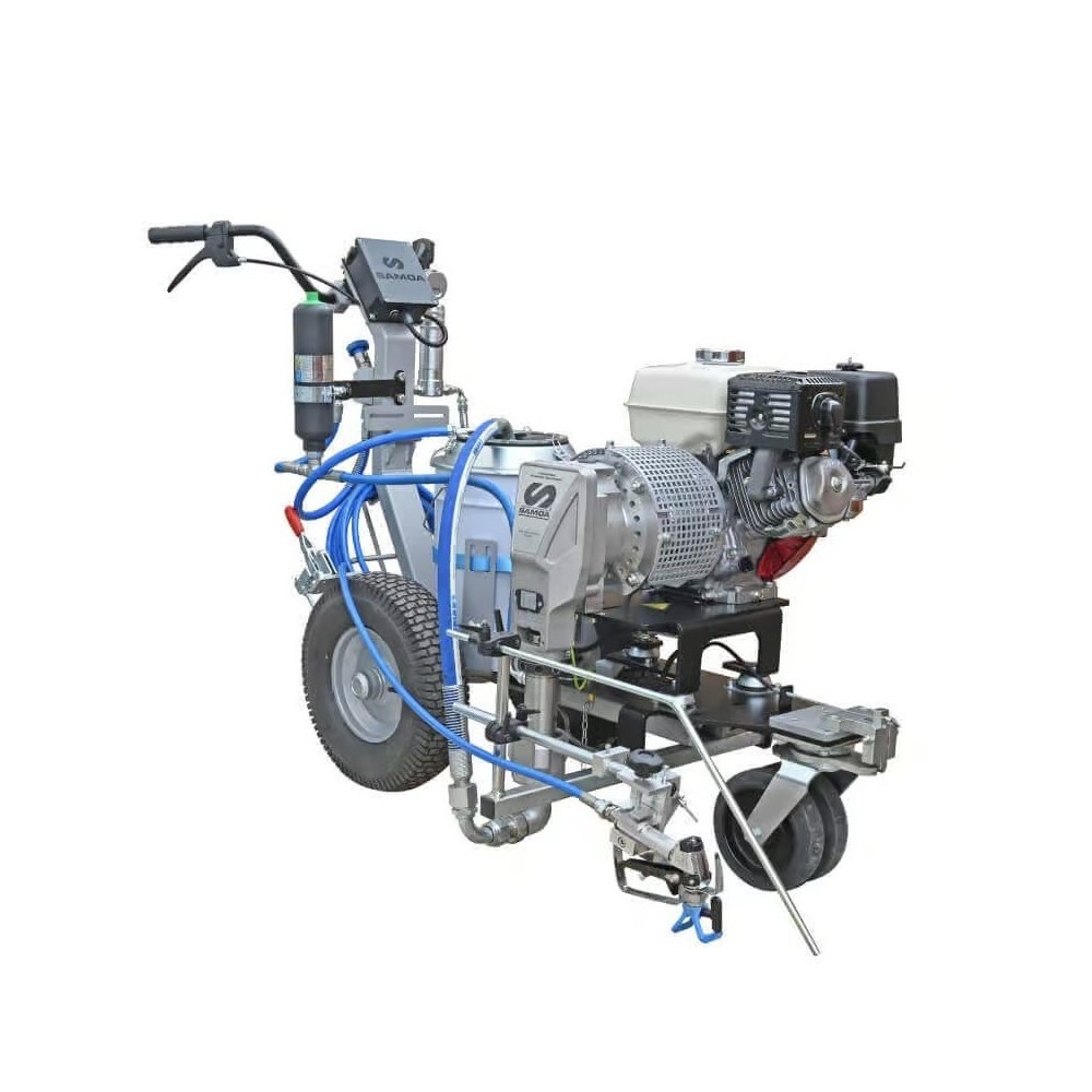 Echipament airless pentru trasat marcaje rutiere Larius Dragon Pro, autopropulsat cu secventiator de linii, 2 pistoale - 6,5 l/m