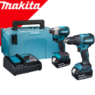 MAKITA DLX2577TJ KIT 2 SCULE 18 V (DDF490 + DTD158 cu 2 acumulatori Li-Ion, de 5 Ah) + Makpac