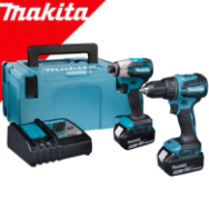 MAKITA DLX2577TJ KIT 2 SCULE 18 V (DDF490 + DTD158 cu 2 acumulatori Li-Ion, de 5 Ah) + Makpac