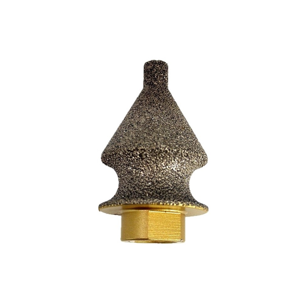 Freza diamantata conica pt. decupaje, largiri, gauri si frezare rotunda muchii in placi ceramice, piatra, 9-38(mm), r=7,5mm, M14