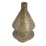 Freza diamantata conica pt. decupaje, largiri, gauri si frezare rotunda muchii in placi ceramice, piatra, 9-38(mm), r=7,5mm, M14