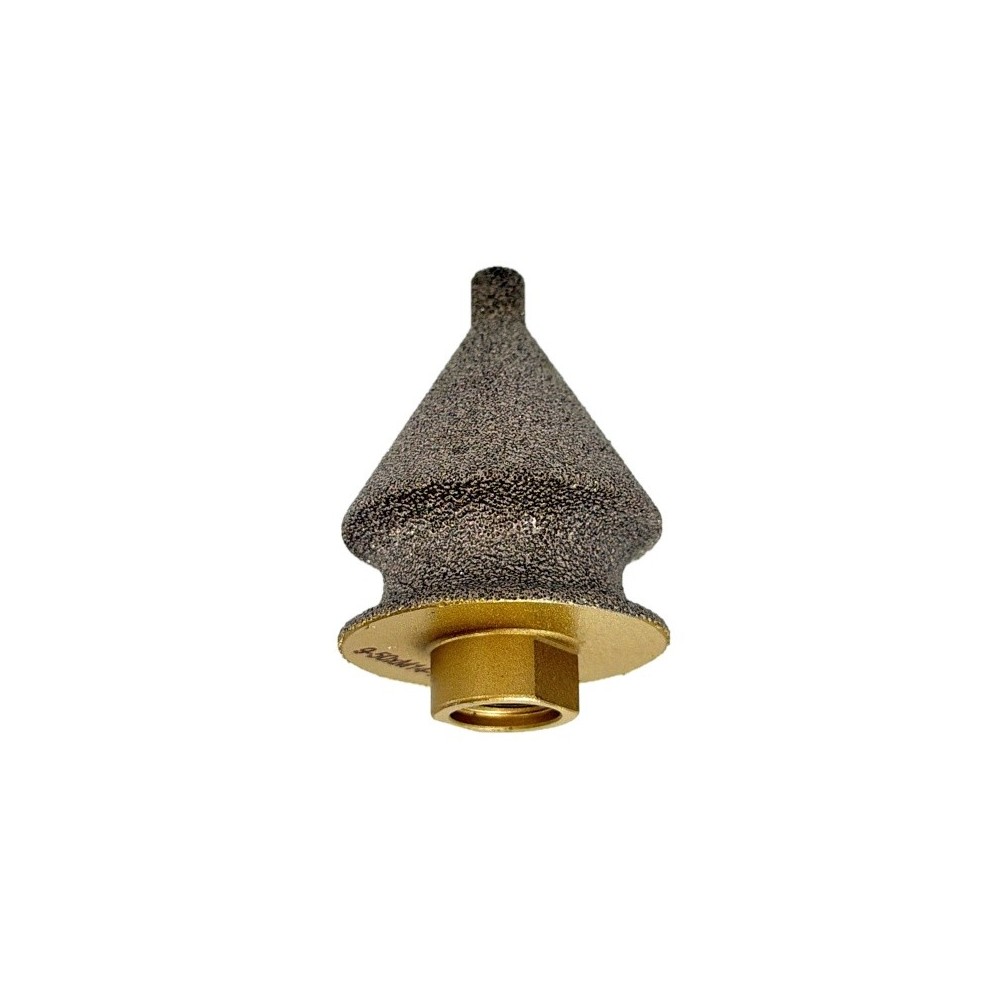 Freza diamantata conica pt. decupaje, largiri, gauri si frezare rotunda muchii in placi ceramice, piatra, 9-50(mm), r=7,5mm, M14
