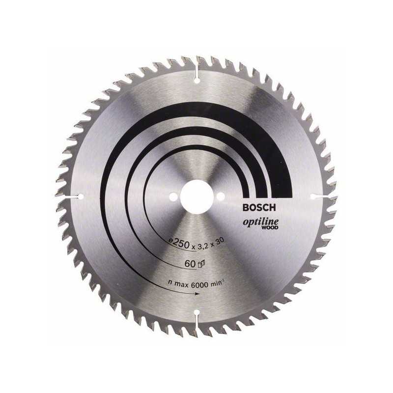 Bosch Panza ferastrau circular Optiline Wood, 250x30x3.2mm, 60T,
