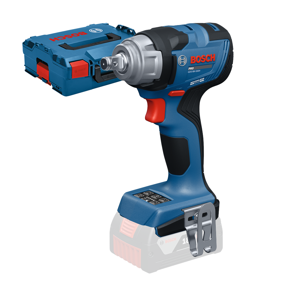 BOSCH GDS18V-330H (SOLO) Surubelnita cu impact brushless, Li-Ion, 330Nm, prindere 1/2" + Valiza L-BOXX, fara acumulator in set
