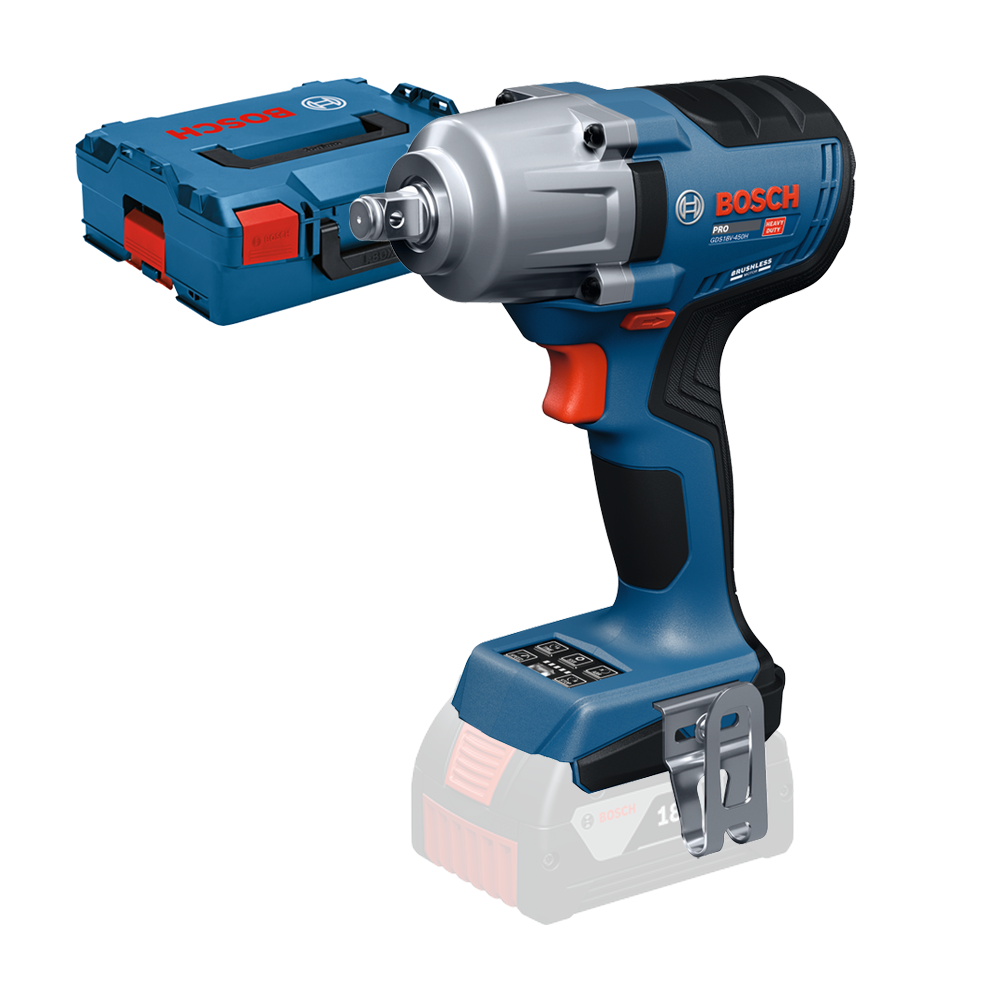 BOSCH GDS18V-450H (SOLO) Surubelnita cu impact brushless, Li-Ion, 450Nm, prindere 1/2" + Valiza L-BOXX, fara acumulator in set