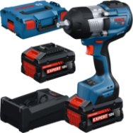 BOSCH GDS18V-1400 Surubelnita cu impact cu 2 acumulatori Li-Ion, EXBA 5.5Ah, 1400Nm, prindere 1/2" + Valiza L-BOXX