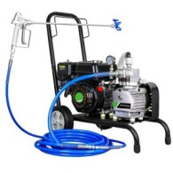 Pompa de vopsit si zugravit AIRLESS cu Motor termic si Diafragma Profesionala cu Carucior - Complet Echipata 1/4" , 5.5CP, 5.5L/