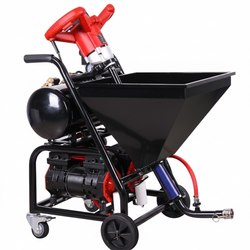 Masina multifunctionala de tencuit, gletuit, izolatii, debit max. 0-20 L/min, 1.5kW Monofazata, 30 bar, cuva 25L, WolfPack - WP-