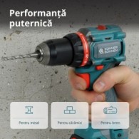 Set masina de gaurit cu acumulator litiu 20V, 2Ah si valiza 74 accesorii - Konner & Sohnen - KS-ID20V-60 KIT 74