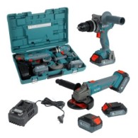 Set masina de gaurit si polizor cu acumulator litiu 20V, 2Ah/4Ah si valiza - Konner & Sohnen - KS IDAGB 20V SET1
