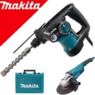MAKITA HR2810 Ciocan rotopercutor SDS-plus 800W, 2.8J + GA9020 Polizor unghiular 2200 W, diametru disc 230