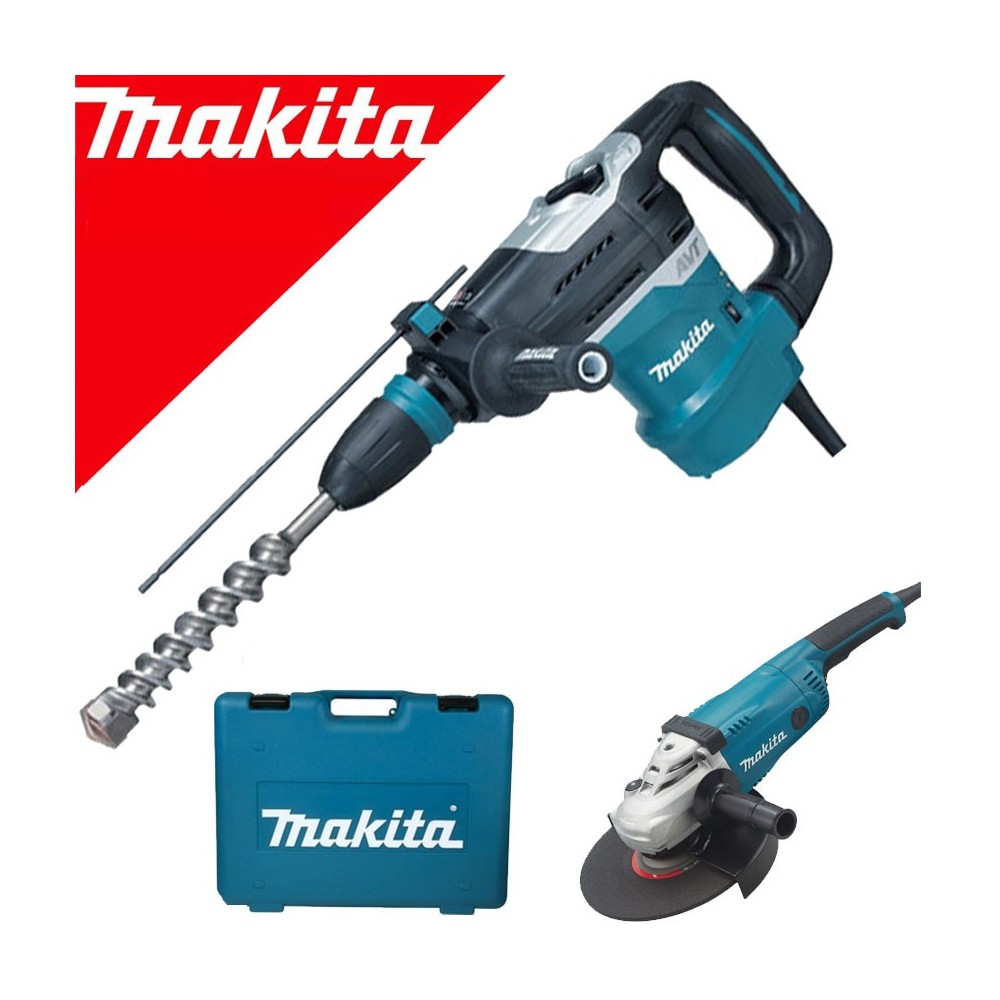 MAKITA HR4013C Ciocan rotopercutor SDS-max 1100W, 8J + GA9020 Polizor unghiular 2200 W, diametru disc 230