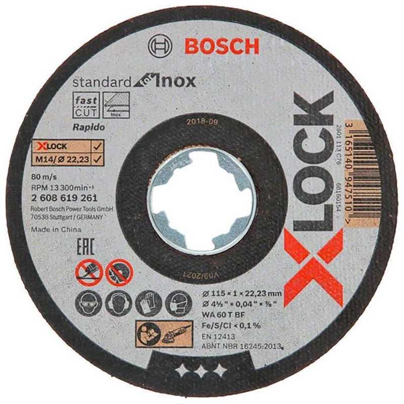 Bosch Disc X-LOCK Standard for Inox 115x1x22.23mm pentru taieturi drepte
