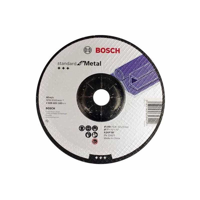 Bosch Disc de degrosare cu degajare Standard for Metal A 24 P BF, 180mm, 22.23mm, 6