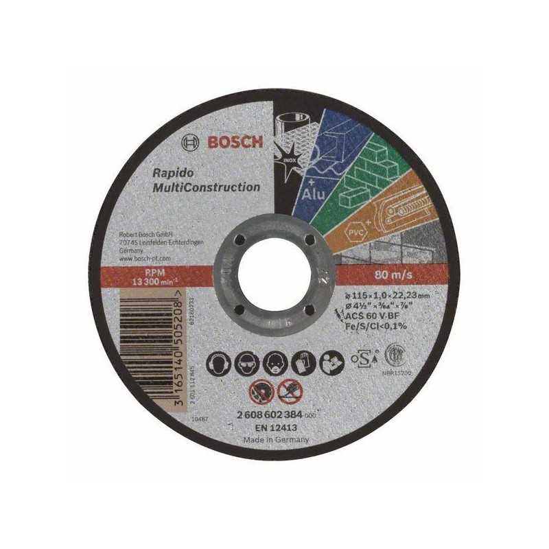 Bosch Disc de taiere drept Rapido Multi Construction ACS 60 V BF, 115mm, 1.0mm