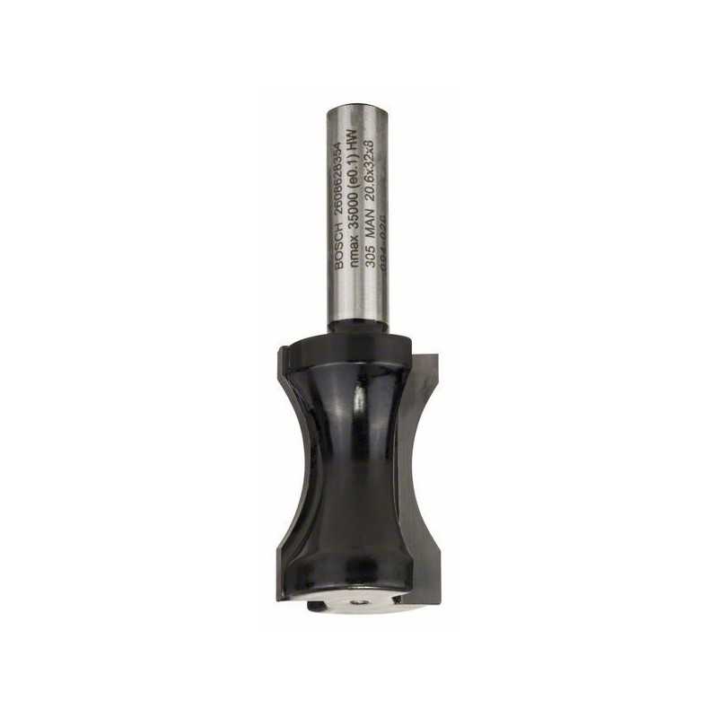 Bosch Freza de semibara, 8mm, R1 18.3mm, D 20.6mm, L 32mm, G 63.5mm 8mm, R1 18.3