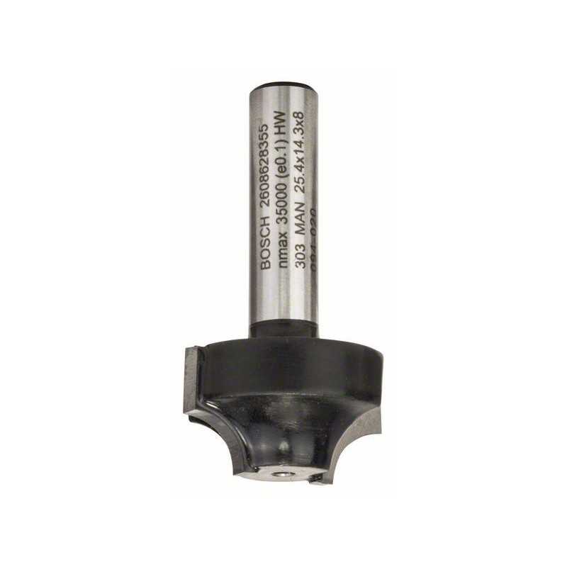 Bosch Freza pentru realizarea muchiilor E, 8mm, R1 6.3mm, D 25.4mm, L 14mm, G 46mm