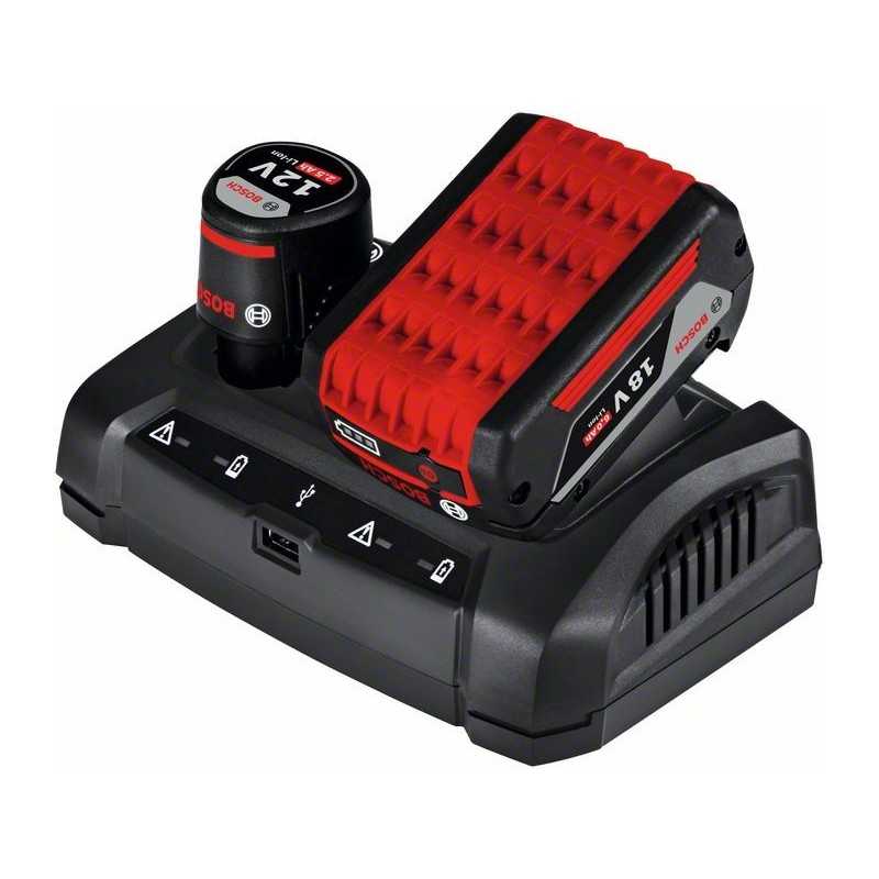Bosch GAX 18V-30 Incarcator dublu Li-Ion de 3Ah, 12V-18V + port USB