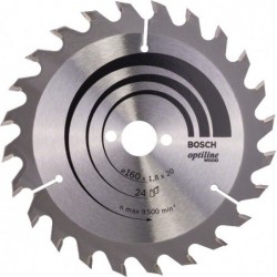 Bosch Panza ferastrau circular Optiline Wood, 160x20x1.8mm, 24T, reductie 16mm