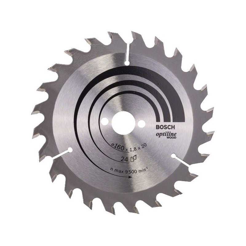 Bosch Panza ferastrau circular Optiline Wood, 160x20x1.8mm, 24T, reductie 16mm