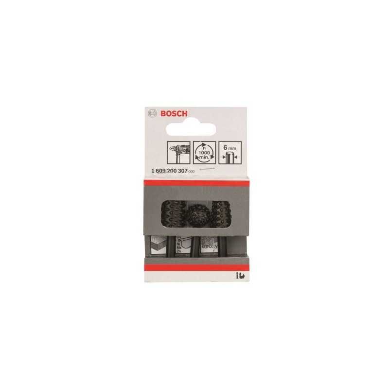 Bosch Set raspel - 3 freze manuale, rotundă, cilindrică, conică, 6mm