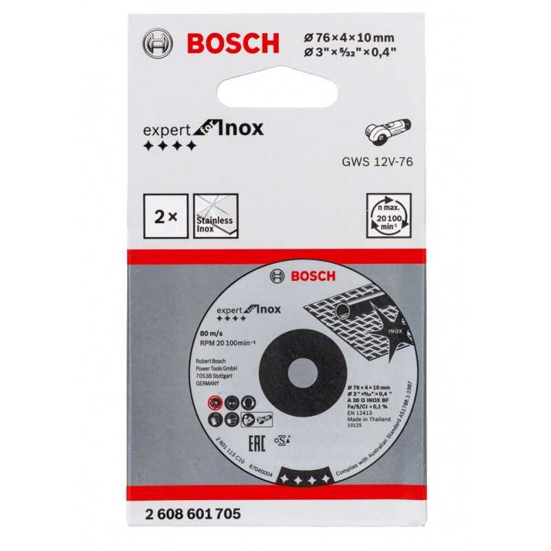 Bosch Set 2 discuri slefuire Expert Inox, 76x4x10mm pentru GWS 12V-76